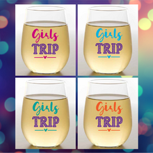 Load image into Gallery viewer, GIRLS TRIP Unbreakable Stemless TRITAN Plastic Wine Glasses