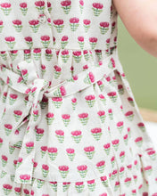 Load image into Gallery viewer, Mia Block Print Floral Baby Dress + Bloomer (Linen Blend)