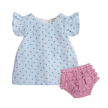 Load image into Gallery viewer, Emery Hearts Baby Ruffled Sleeve Top + Bloomer (Organic)