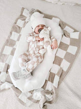 Load image into Gallery viewer, Baby Unisex Sleeper With Double Zippers - Tan/Blush Check