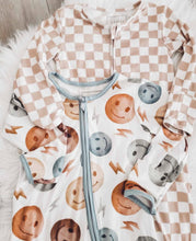 Load image into Gallery viewer, Baby Unisex Sleeper With Double Zippers - Tan/Blush Check