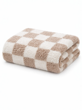 Load image into Gallery viewer, Phufy® Bliss Checkerboard Blanket, Cocoa