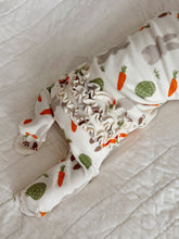 Load image into Gallery viewer, Organic Waffle 2-Way Zip Ruffle Footie, Cottontail