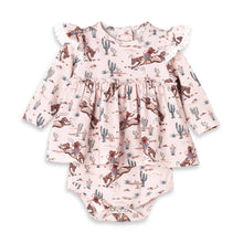 Load image into Gallery viewer, Prairie Princess Baby Girl Western Bamboo Skirted Bodysuit