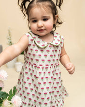 Load image into Gallery viewer, Mia Block Print Floral Baby Dress + Bloomer (Linen Blend)