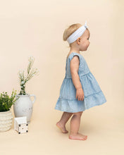 Load image into Gallery viewer, River Soft Denim Washed Baby Dress + Bloomer (Organic)