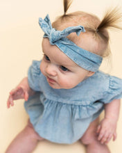 Load image into Gallery viewer, Aspen Soft Denim Washed Baby Romper (Organic)