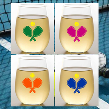 Load image into Gallery viewer, PICKLEBALL Unbreakable Stemless TRITAN Plastic Wine Glasses