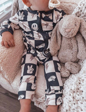 Load image into Gallery viewer, Boys Sleepers With Double Zippers - Black Check Video Game