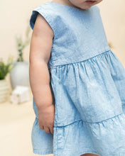 Load image into Gallery viewer, River Soft Denim Washed Baby Dress + Bloomer (Organic)