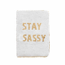 Load image into Gallery viewer, Gold Sequin Swipe Journal - Stay Classy & Stay Sassy
