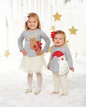 Load image into Gallery viewer, REINDEER TOP AND WHITE TUTU WITH GOLD SPECKLES