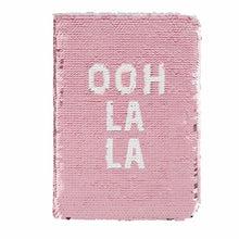 Load image into Gallery viewer, Blush Sequin Swipe Journal - OOH LA LA & BLAH BLAH BLAH