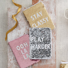 Load image into Gallery viewer, Gold Sequin Swipe Journal - Stay Classy & Stay Sassy