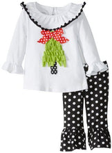 Load image into Gallery viewer, Holiday Christmas Tree Tunic with Polka Dot Leggings