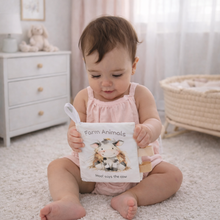 Load image into Gallery viewer, Farm Animals – 10-Page Taggies Soft Crinkle Cloth Baby Book
