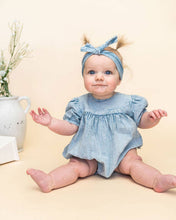 Load image into Gallery viewer, Aspen Soft Denim Washed Baby Romper (Organic)
