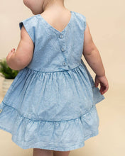 Load image into Gallery viewer, River Soft Denim Washed Baby Dress + Bloomer (Organic)
