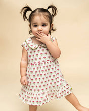 Load image into Gallery viewer, Mia Block Print Floral Baby Dress + Bloomer (Linen Blend)
