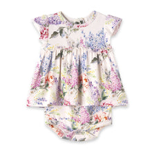 Load image into Gallery viewer, Dream Blossom Bamboo Baby Skirted Bodysuit-Watercolor Floral
