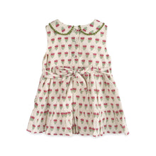 Load image into Gallery viewer, Mia Block Print Floral Baby Dress + Bloomer (Linen Blend)
