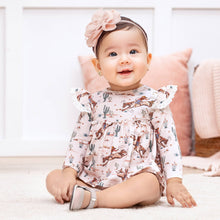 Load image into Gallery viewer, Prairie Princess Baby Girl Western Bamboo Skirted Bodysuit
