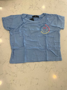 EMBROIDERED SMILEY FACE TEE