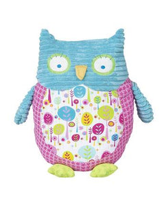 PINK & TEAL PLUSH CORDUROY OWL