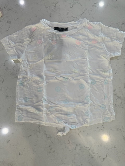 PEACE SIGN FRONT KNOT TEE