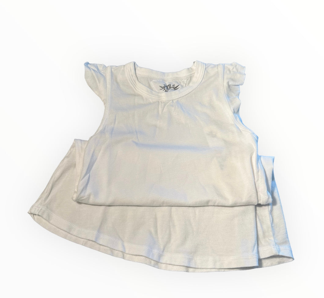 RUFFLE SHORT SLEEVE DRESS WHITE
