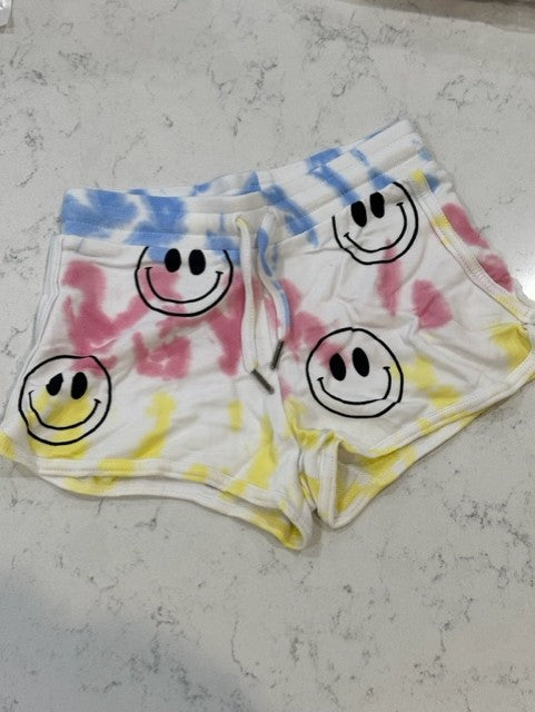 SMILEY FACE TIE DYE TRACK SHORT