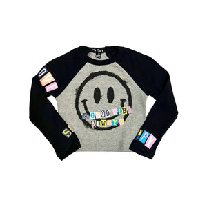 FBZ GOOD VIBES RAGLAN SHIRT WITH SMILEY FACE