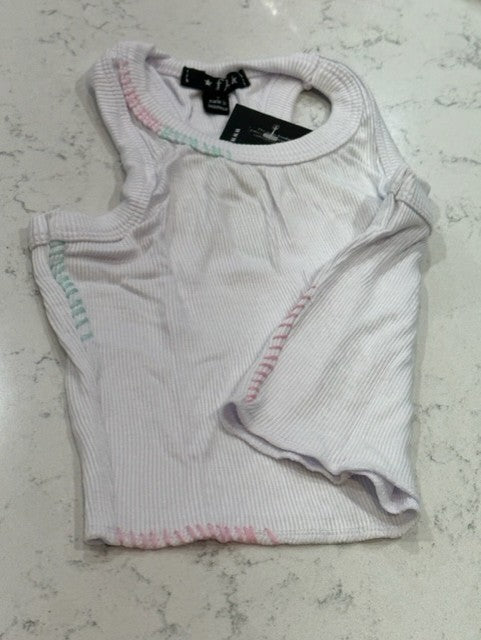 TANK WITH PINK AND BLUE STITCHING