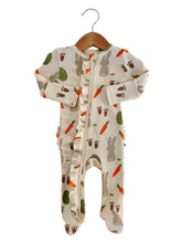 Load image into Gallery viewer, Organic Waffle 2-Way Zip Ruffle Footie, Cottontail
