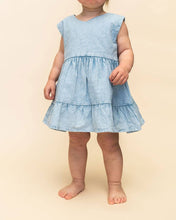 Load image into Gallery viewer, River Soft Denim Washed Baby Dress + Bloomer (Organic)
