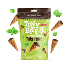 Load image into Gallery viewer, Tiny Bites Tiny Mint Mini Waffle Cones 4.24oz
