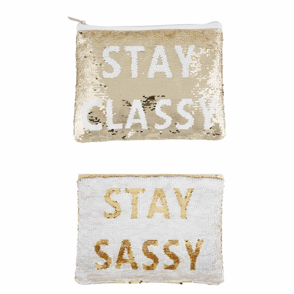 STAY CLASSY & STAY SASSY SEQUIN BAG