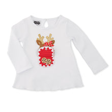 Load image into Gallery viewer, GIRL REINDEER TOP WITH OPENING MOUTH FLAP OF COOKIES
