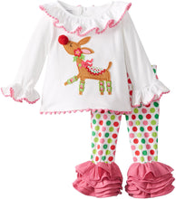 Load image into Gallery viewer, REINDEER TOP WITH POLKA DOT LEGGING SET
