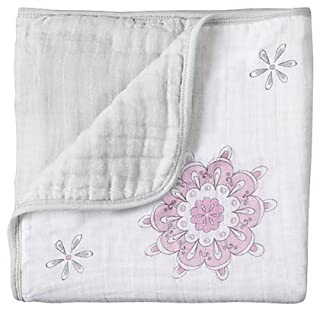FOR THE BIRDS MEDALLIONS WHITE & GREY - DREAM BLANKET