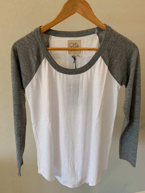 WHITE JERSEY LONG SLEEVE TEE