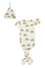 Load image into Gallery viewer, RAINBOW TAKE HOME NEWBORN KNOT GOWN + HAT GIFT SET
