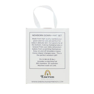RAINBOW TAKE HOME NEWBORN KNOT GOWN + HAT GIFT SET