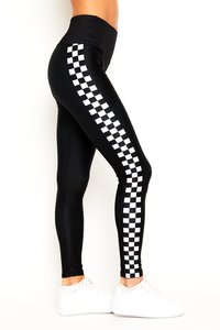 Checked Side Stripe Legging