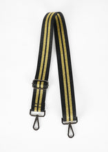 Load image into Gallery viewer, BLACK HANDBAG STRAP WITH GOLD STRIPES
