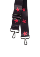 Load image into Gallery viewer, BLACK HANDBAG STRAP WITH RED STARS
