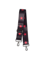 Load image into Gallery viewer, BLACK HANDBAG STRAP WITH RED STARS
