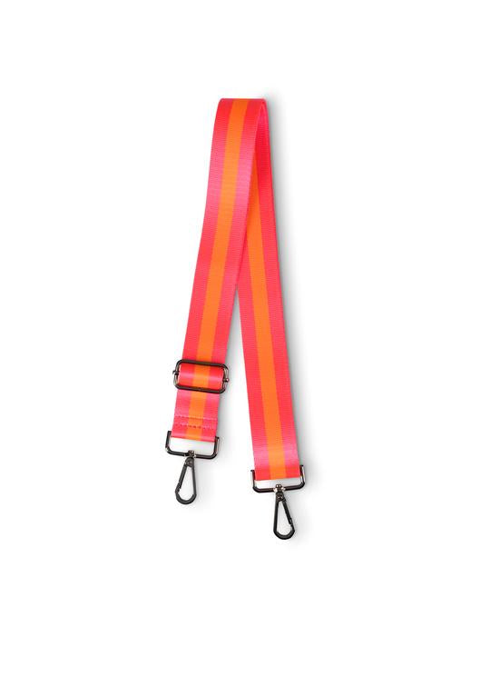 HOT PINK + ORANGE STRIPED HANDBAG STRAP