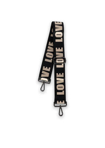 "LOVE" BLACK & ROSE GOLD HANDBAG STRAP