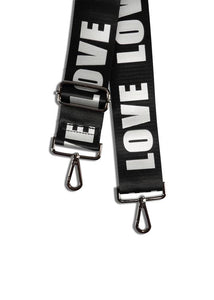 "LOVE" BLACK + SILVER HANDBAG STRAP